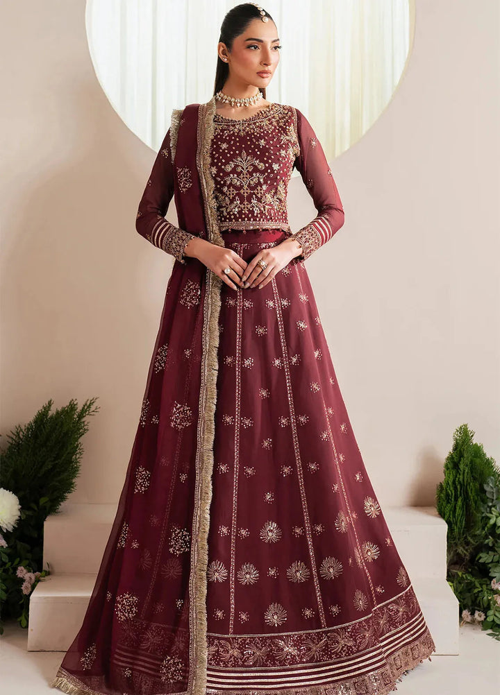 Reena by Alizeh Fashion Embroidered Chiffon Suit Unstitched 3 Piece AFB25RE D-4029 Empress - Formals Collection