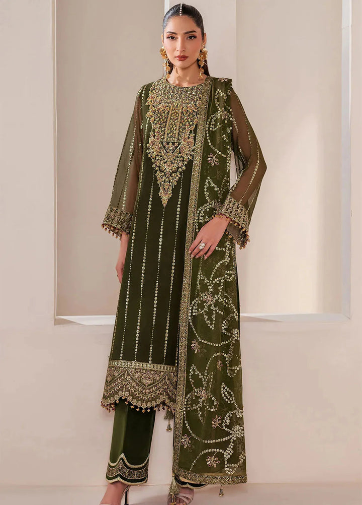 Reena by Alizeh Fashion Embroidered Chiffon Suit Unstitched 3 Piece AFB25RE D-4033 Olivia - Formals Collection