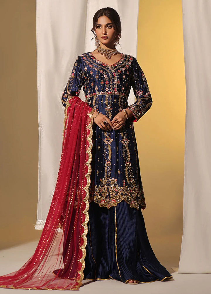 Rehan N Muzammil Pret Embroidered Shamooz Silk 3 Piece Suit Clara