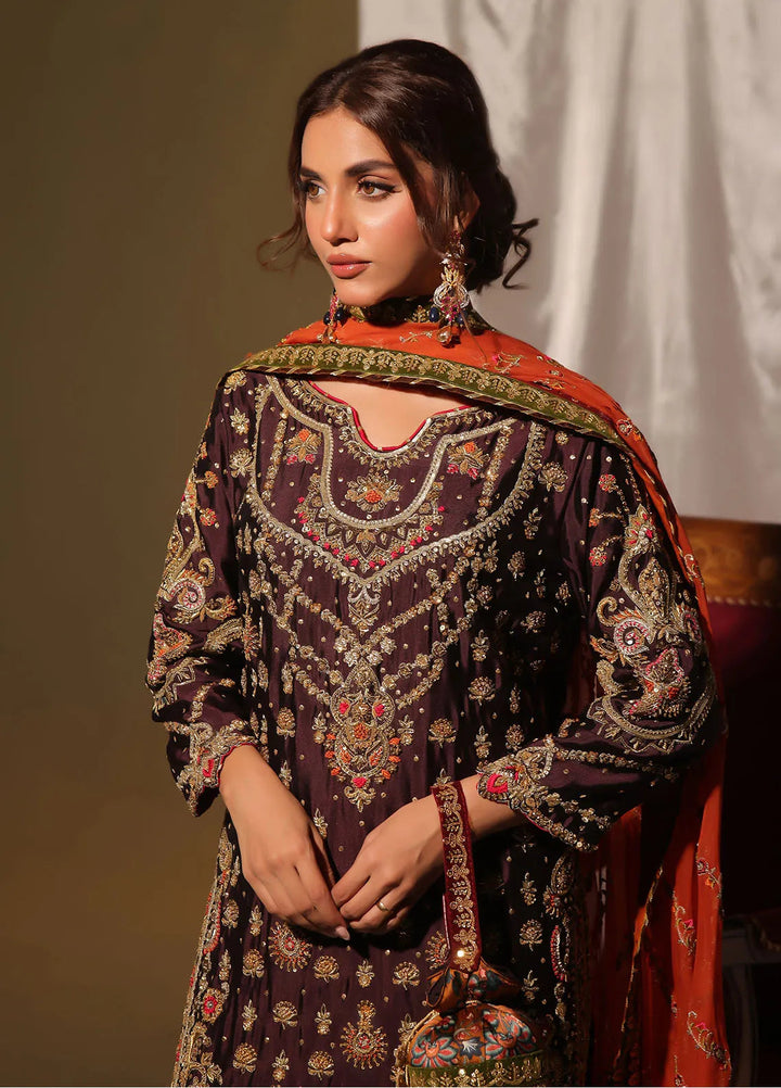 Rehan N Muzammil Pret Embroidered Sheesha Silk 3 Piece Suit Emmaline