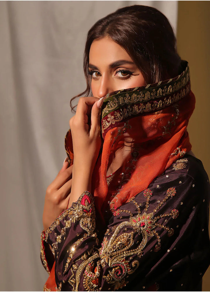 Rehan N Muzammil Pret Embroidered Sheesha Silk 3 Piece Suit Emmaline