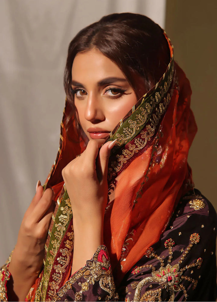 Rehan N Muzammil Pret Embroidered Sheesha Silk 3 Piece Suit Emmaline