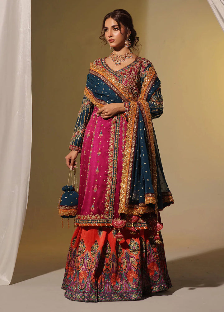 Rehan N Muzammil Pret Embroidered Sheesha Silk 3 Piece Suit Margaret