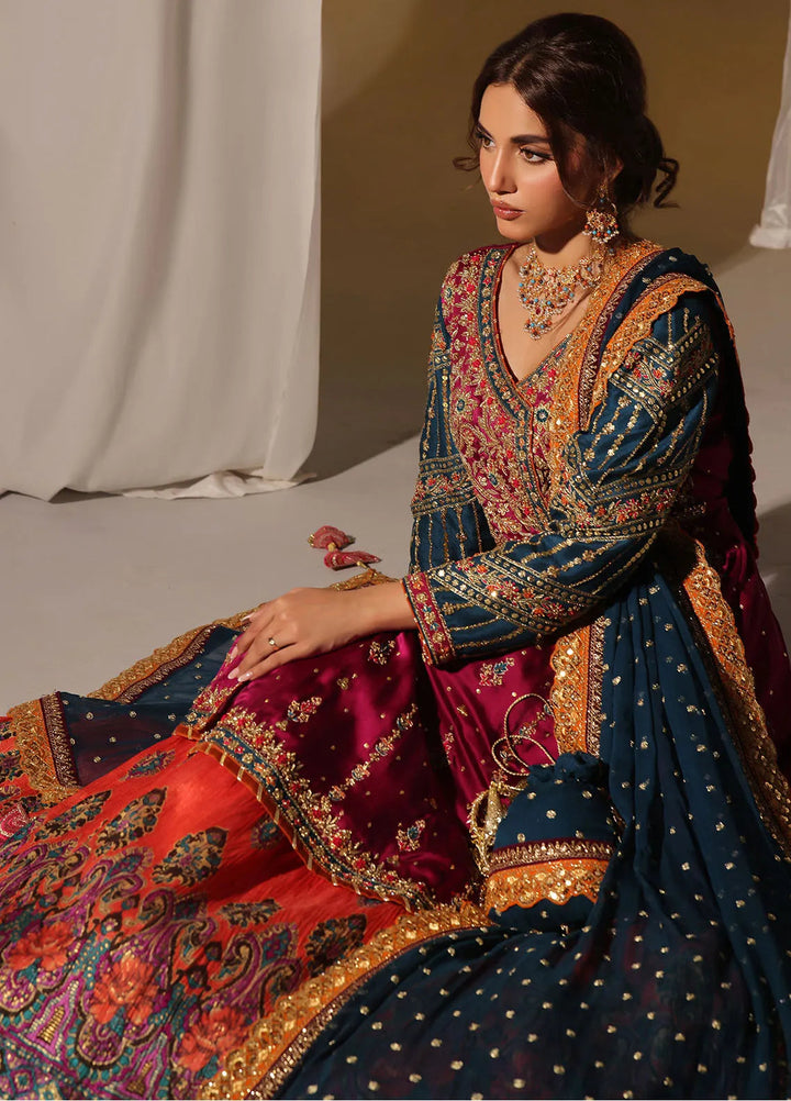 Rehan N Muzammil Pret Embroidered Sheesha Silk 3 Piece Suit Margaret