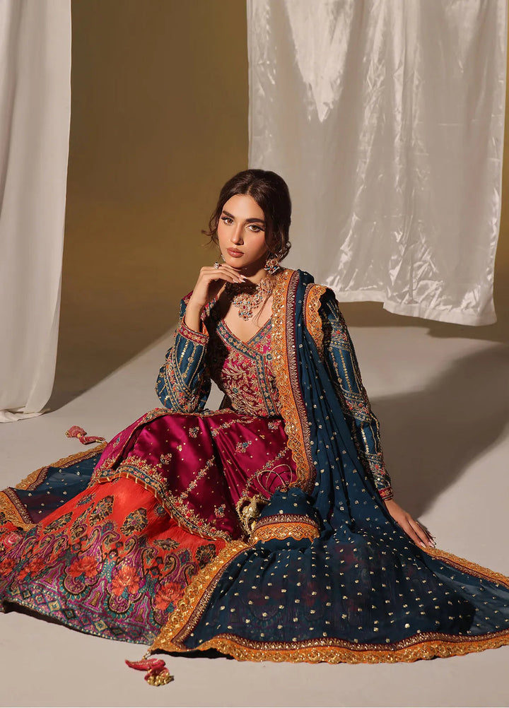 Rehan N Muzammil Pret Embroidered Sheesha Silk 3 Piece Suit Margaret