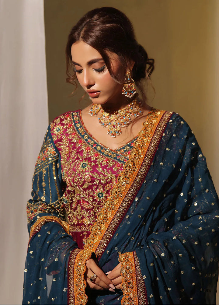 Rehan N Muzammil Pret Embroidered Sheesha Silk 3 Piece Suit Margaret