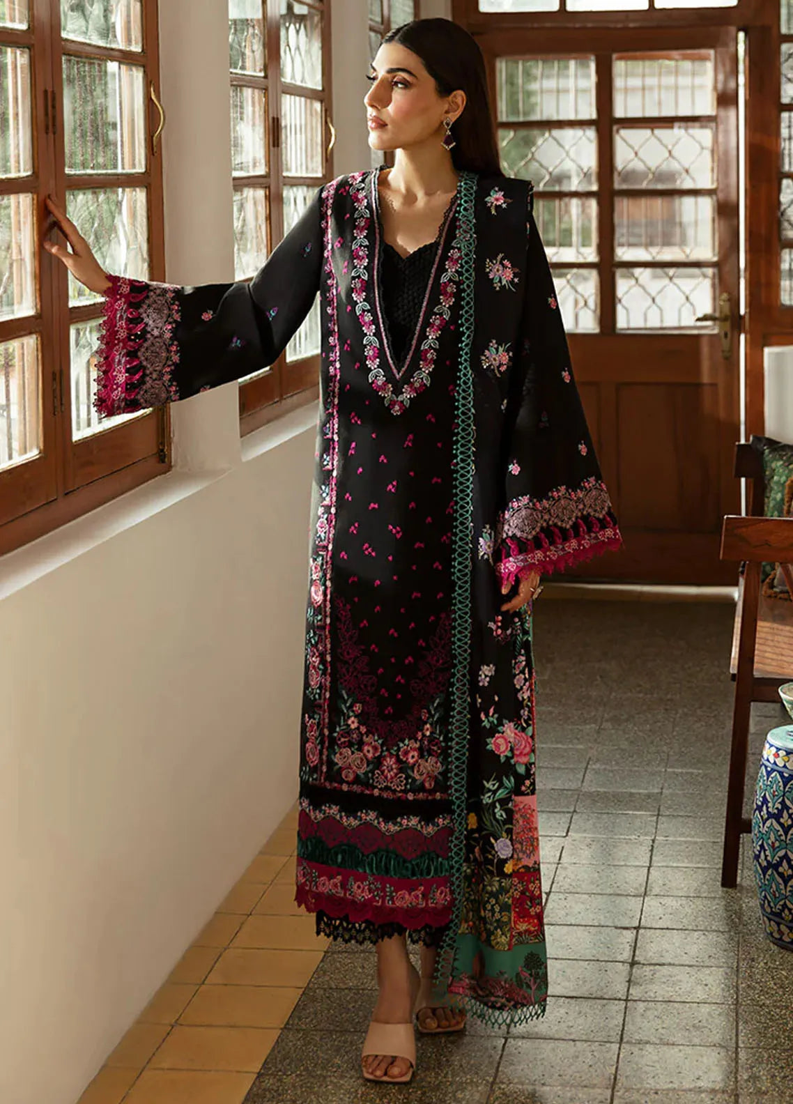 Republic WomensWear Embroidered Karandi Suits Unstitched 3 Piece RW24W D7 Maia - Winter Collection