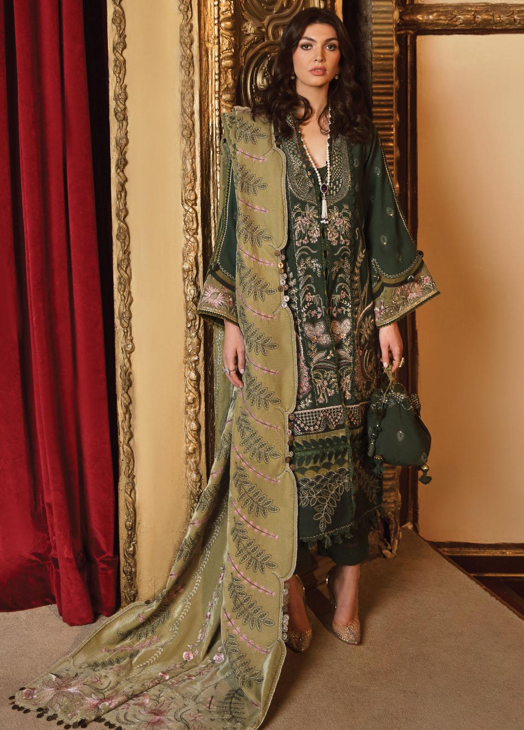 Republic WomensWear Embroidered Karandi Suits Unstitched 3 Piece RW21W D9 Le Molene - Winter Collection