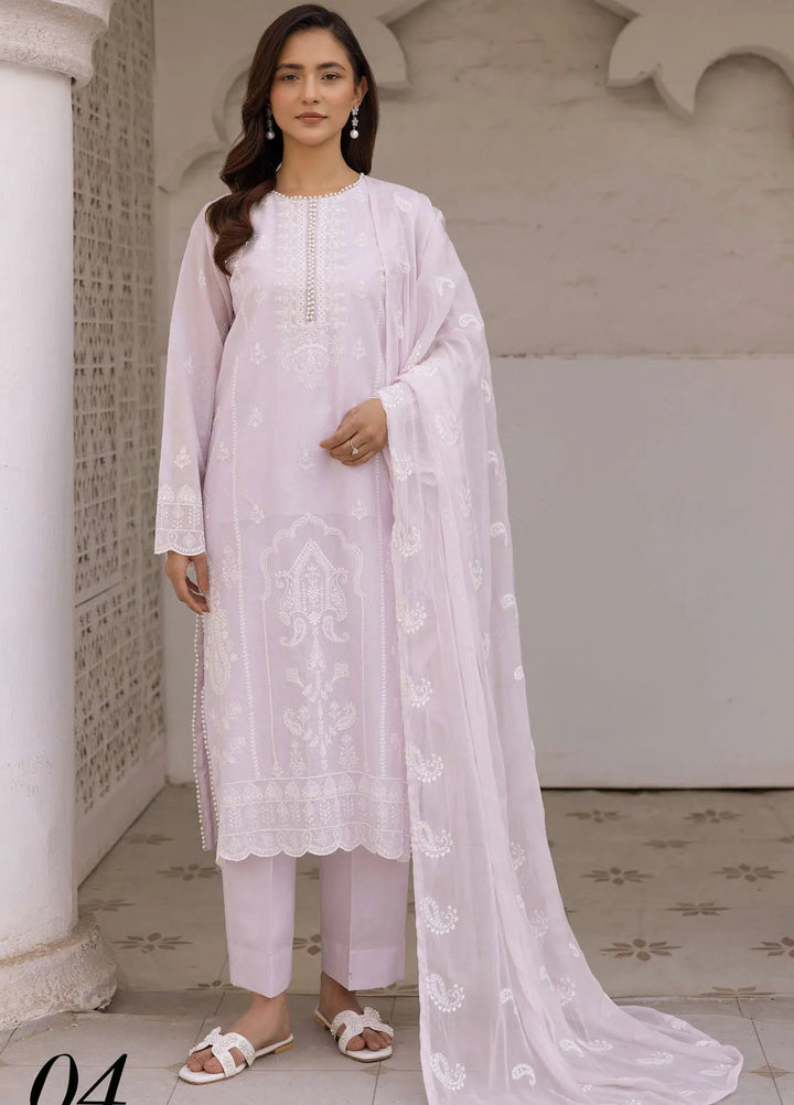 Riaz Arts Embroidered Lawn Suit Unstitched 3 Piece RA25ML D-04 - Summer Collection