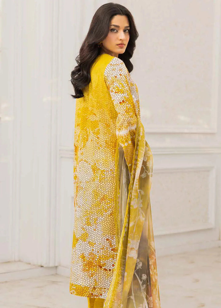 Riaz Arts Embroidered Lawn Suits Unstitched 3 Piece RA25LC AF-214 - Summer Collection