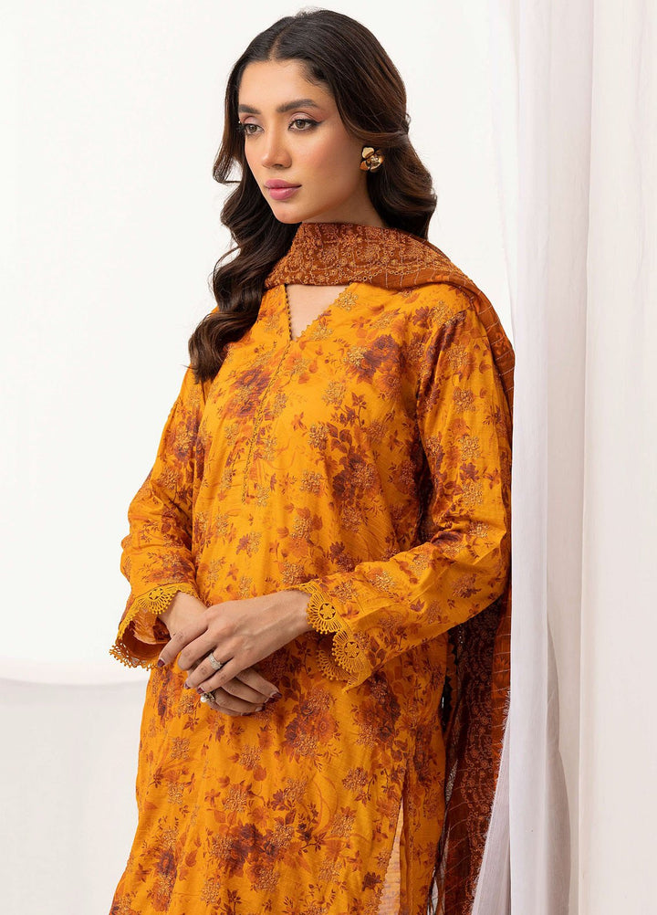 Riaz Arts Embroidered Lawn Suits Unstitched 3 Piece RA25RL D-07 - Summer Collection