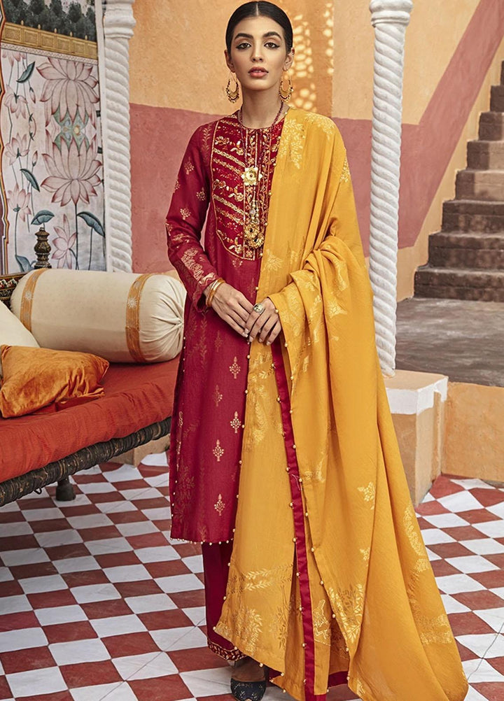 Rim Jhim by Cross Stitch Embroidered Cotton Jacquard Suits Unstitched 3 Piece CS21RJ MAUJ-E-DARYA-A - Luxury Collection