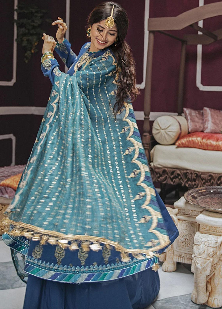 Rim Jhim by Cross Stitch Embroidered Cotton Jacquard Suits Unstitched 3 Piece CS21RJ JAHAN ARA-A - Luxury Collection