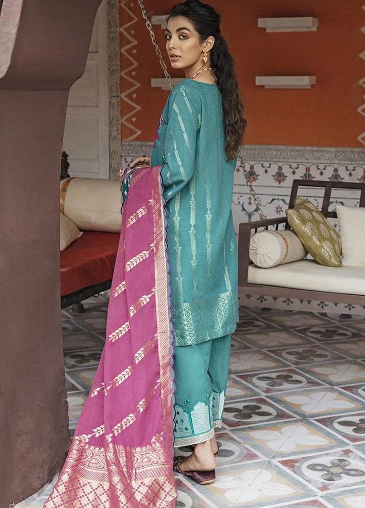 Rim Jhim by Cross Stitch Embroidered Cotton Jacquard Suits Unstitched 3 Piece CS21RJ ZAIB-UN-NISA-B - Luxury Collection