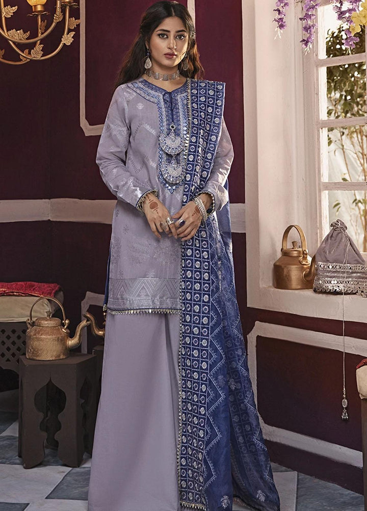 Rim Jhim by Cross Stitch Embroidered Cotton Jacquard Suits Unstitched 3 Piece CS21RJ NOOR-E-QAMAR-A - Luxury Collection