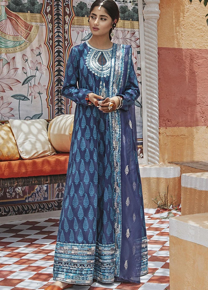 Rim Jhim by Cross Stitch Embroidered Cotton Jacquard Suits Unstitched 3 Piece CS21RJ BARG-E-FEROZ-A - Luxury Collection