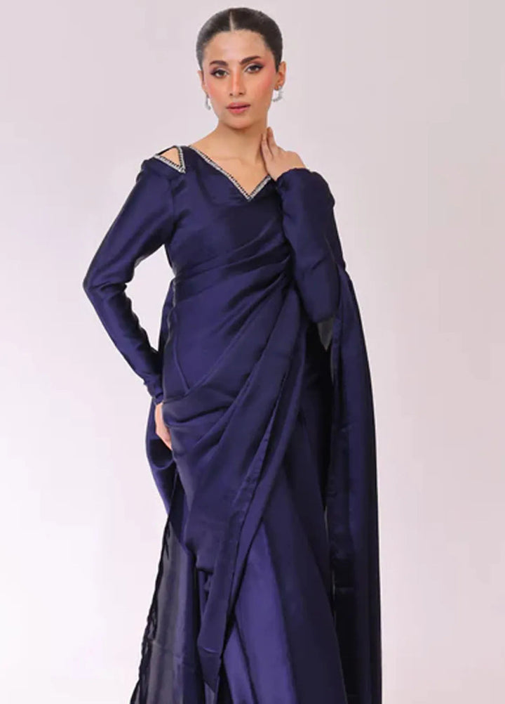 Ripret Pret Embroidered Korean Silk 2 Piece Suit Azure Luxe