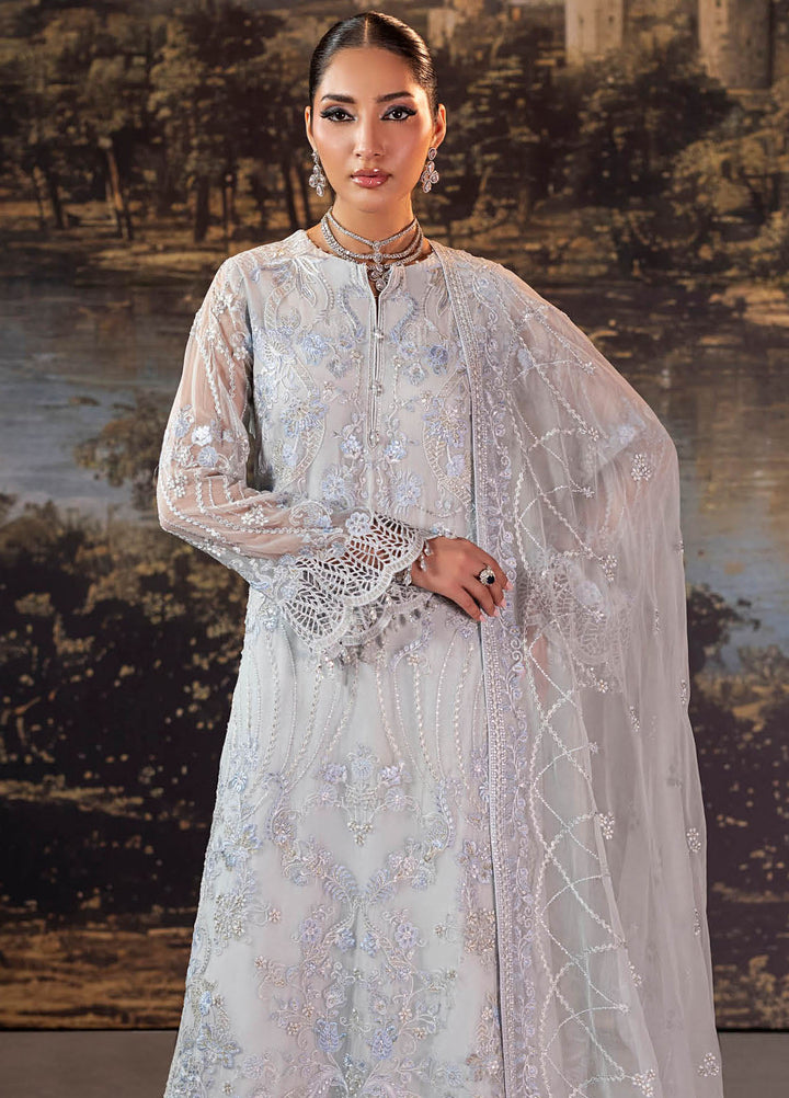 Riwayat by Lamisah Embroidered Chiffon Suits Unstitched 3 Piece LVP25RL R-08 Slate Gray - Formals Collection