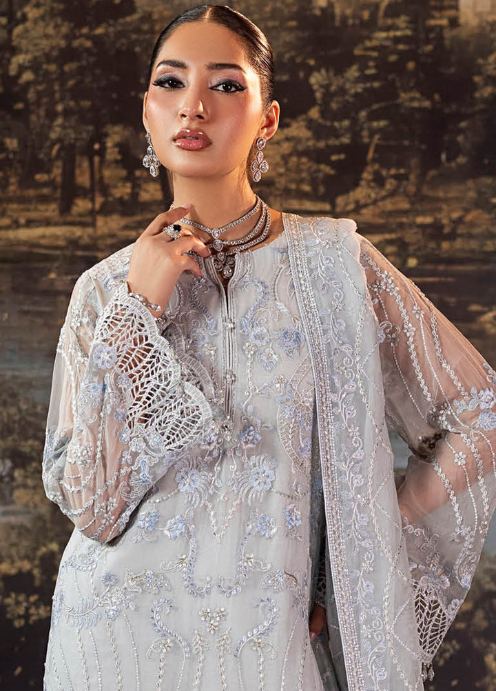 Riwayat by Lamisah Embroidered Chiffon Suits Unstitched 3 Piece LVP25RL R-08 Slate Gray - Formals Collection