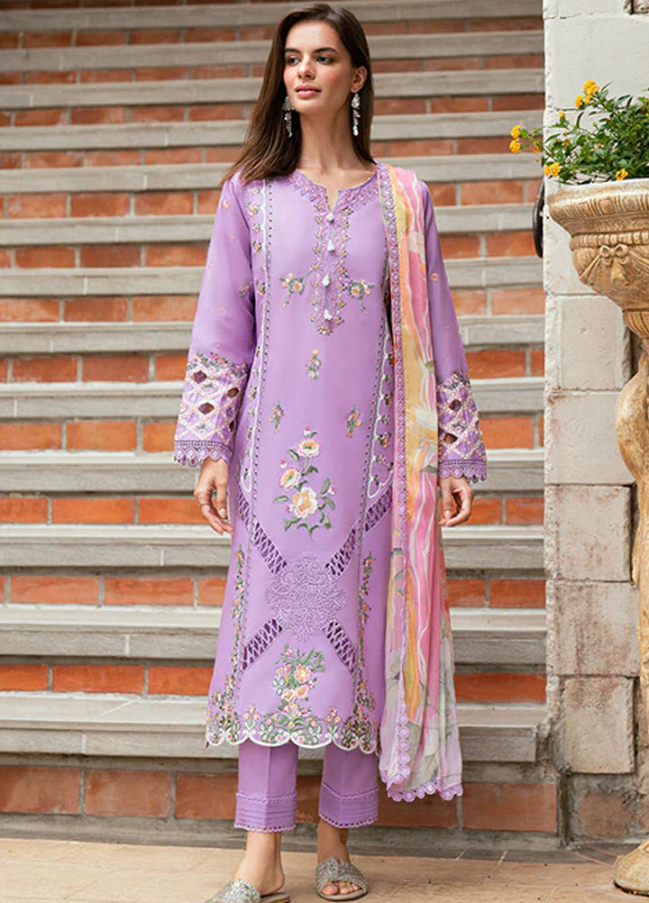 Roheenaz Embroidered Lawn Suits Unstitched 3 Piece D-03 A Wisteria - Summer Collection