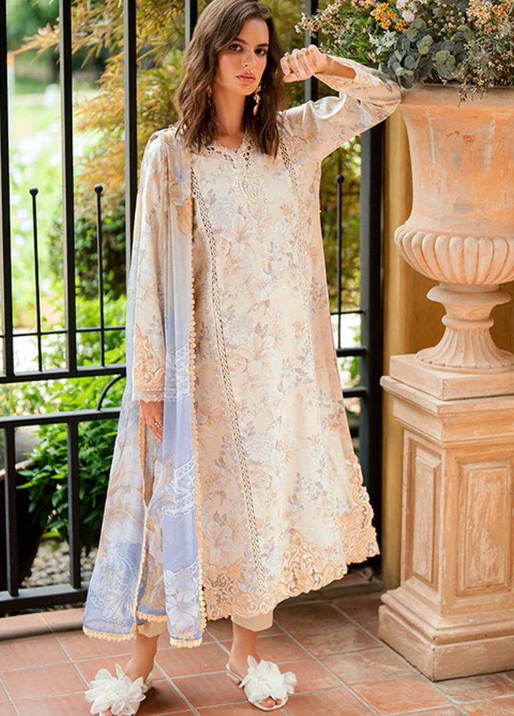 Roheenaz Embroidered Lawn Suits Unstitched 3 Piece D-07 A Celestra - Summer Collection