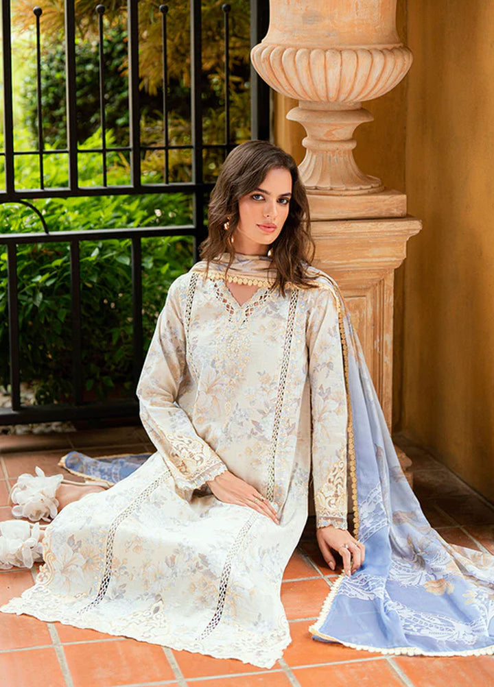 Roheenaz Embroidered Lawn Suits Unstitched 3 Piece D-07 A Celestra - Summer Collection