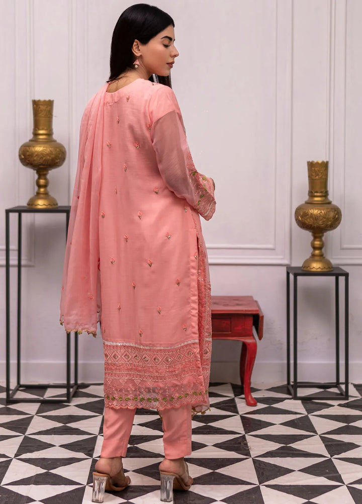 Roop Rang By Al Harir Pret Embroidered Chiffon 3 Piece Suit Nazarana Baby Pink