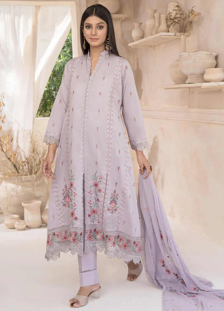 Roop Rang By Al Harir Pret Embroidered Cotton 3 Piece Suit Ayaana Lilac