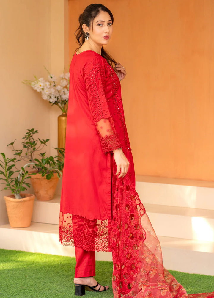 Roop Rang By Al Harir Pret Embroidered Cotton 3 Piece Suit Rose Rose