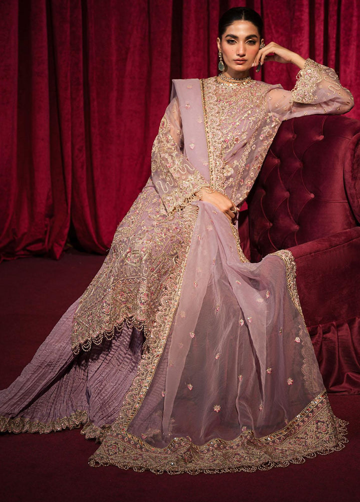 Roshnai By Shazme Embroidered Organza Suits Unstitched 4 Piece SHZ23R SH 04 Nora - Wedding Collection