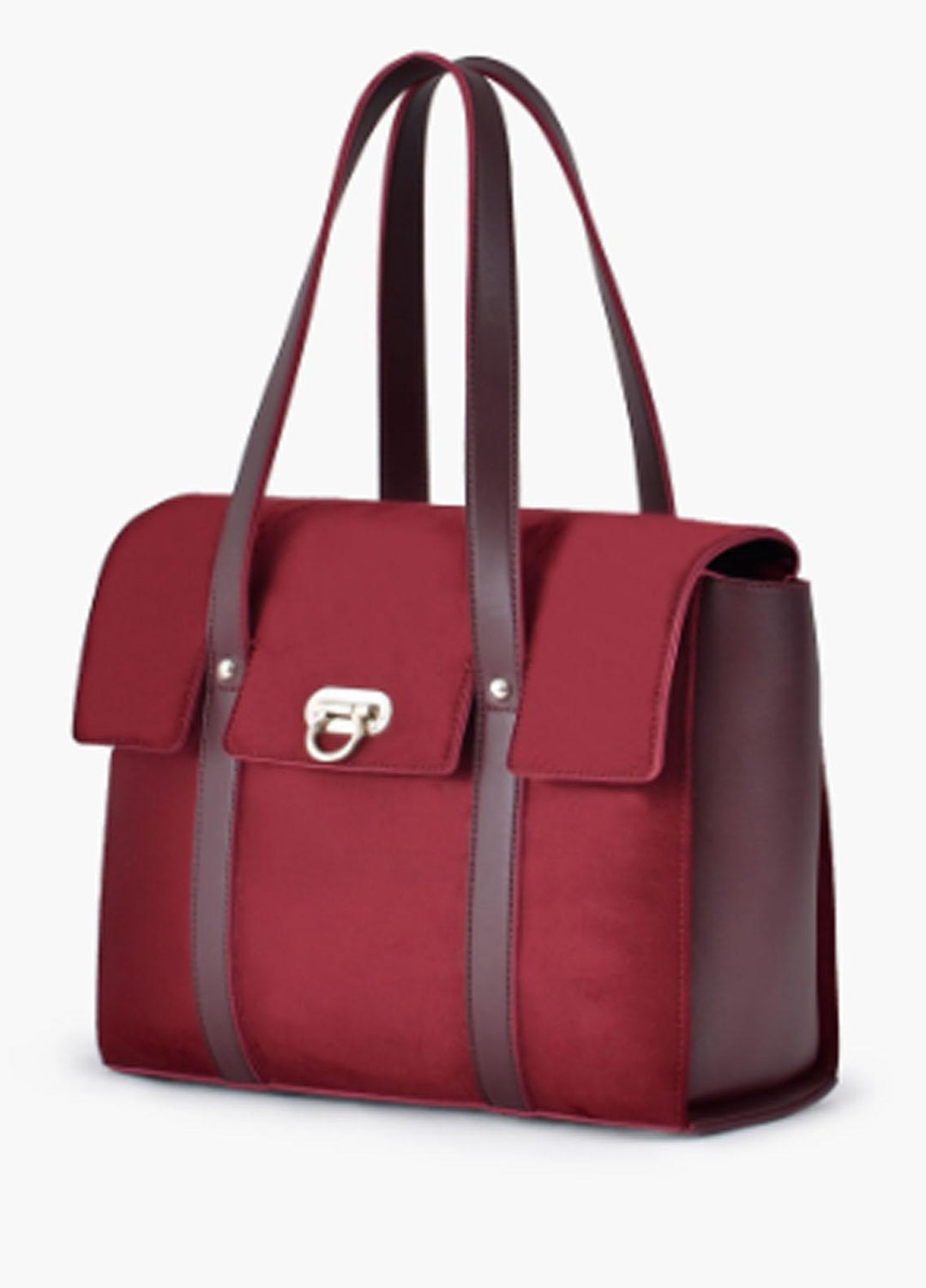 RTW Creation Hand Bag Csb-01 Burgundy Suede Carry-All Satchel Bag - Women Hand Bags
