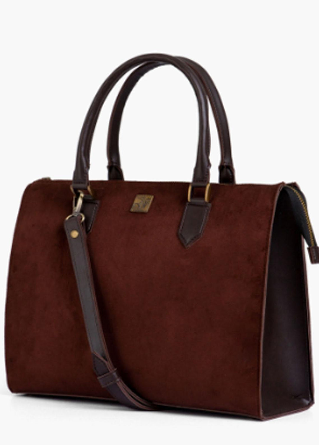 RTW Creation Hand Bag Ckts-05 Dark Brown Suede Workplace Handbag - Women Hand Bags