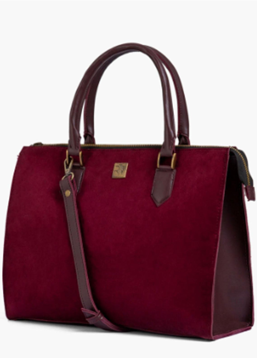 RTW Creation Hand Bag Ckts-04 Burgundy Suede Workplace Handbag - Women Hand Bags