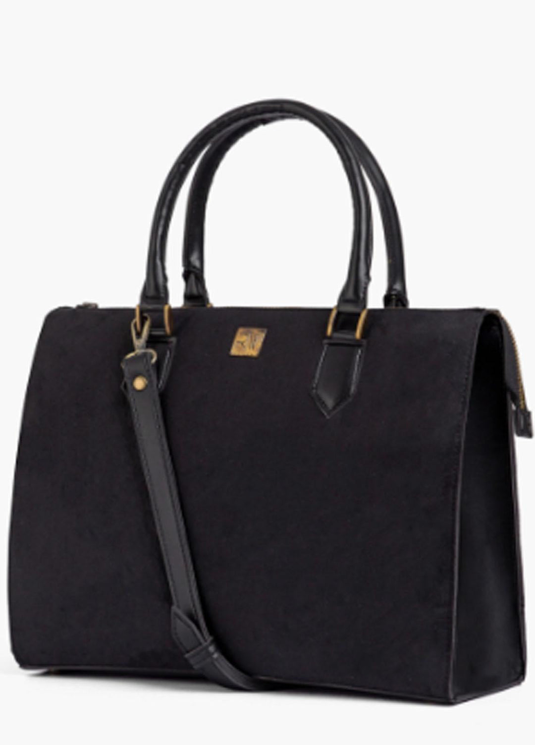 RTW Creation Hand Bag Ckts-10 Black Suede Workplace Handbag - Women Hand Bags