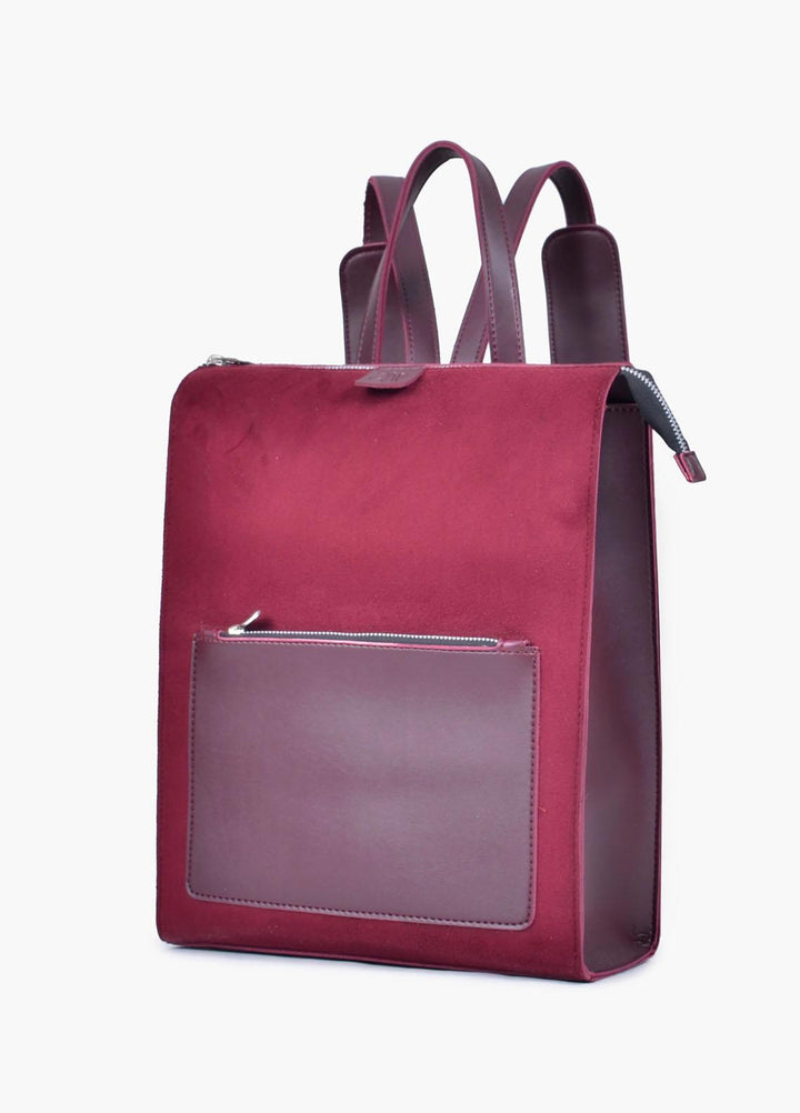 RTW Creation    Backpack ABP-01 Burgundy suede adventure backpack - School Bags and Backpacks