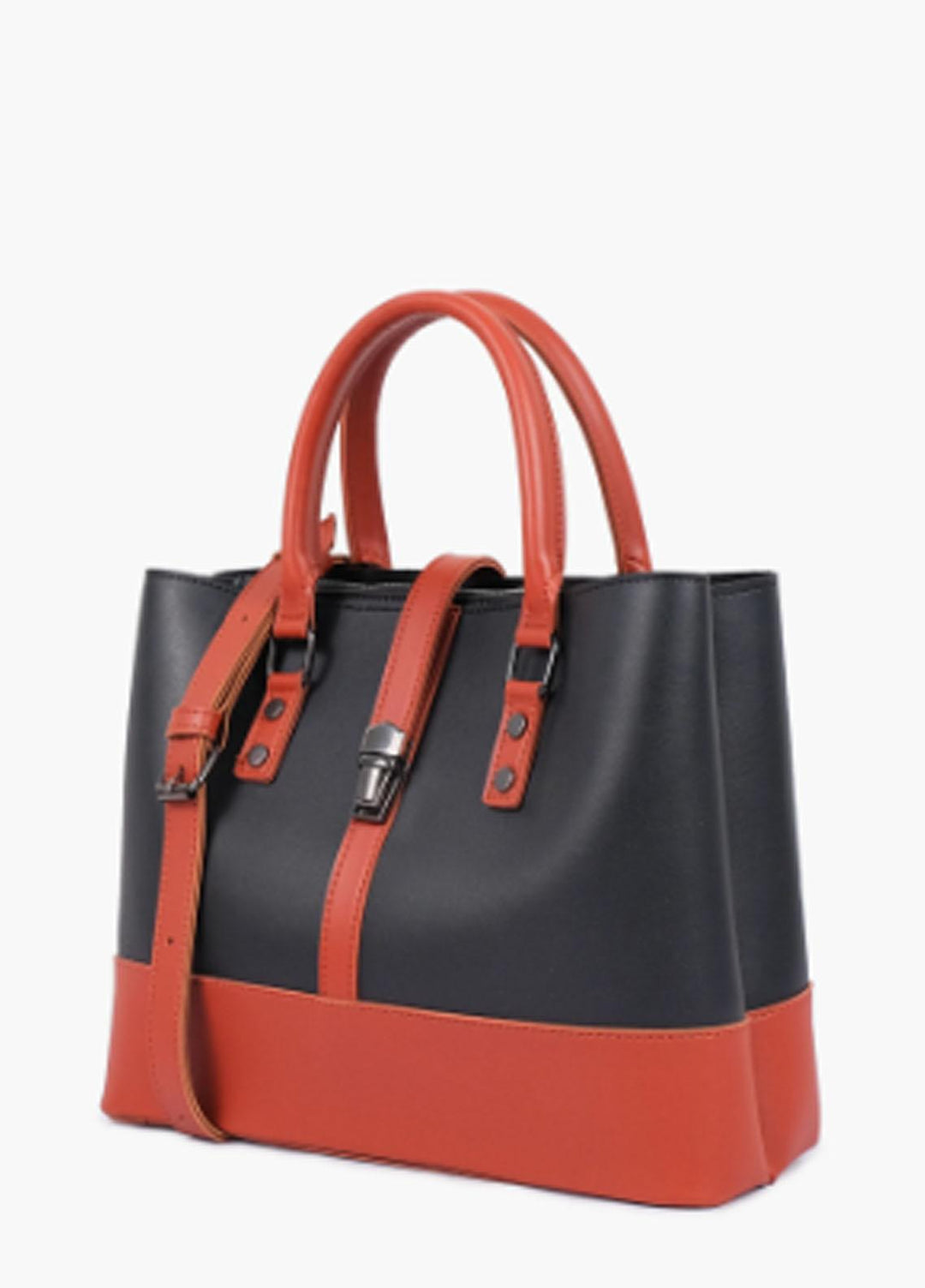 RTW Creation    Shoulder Bag Mcs-08 Black And Rust Multi-Compartment Shoulder Bag - Women Shoulder Bags