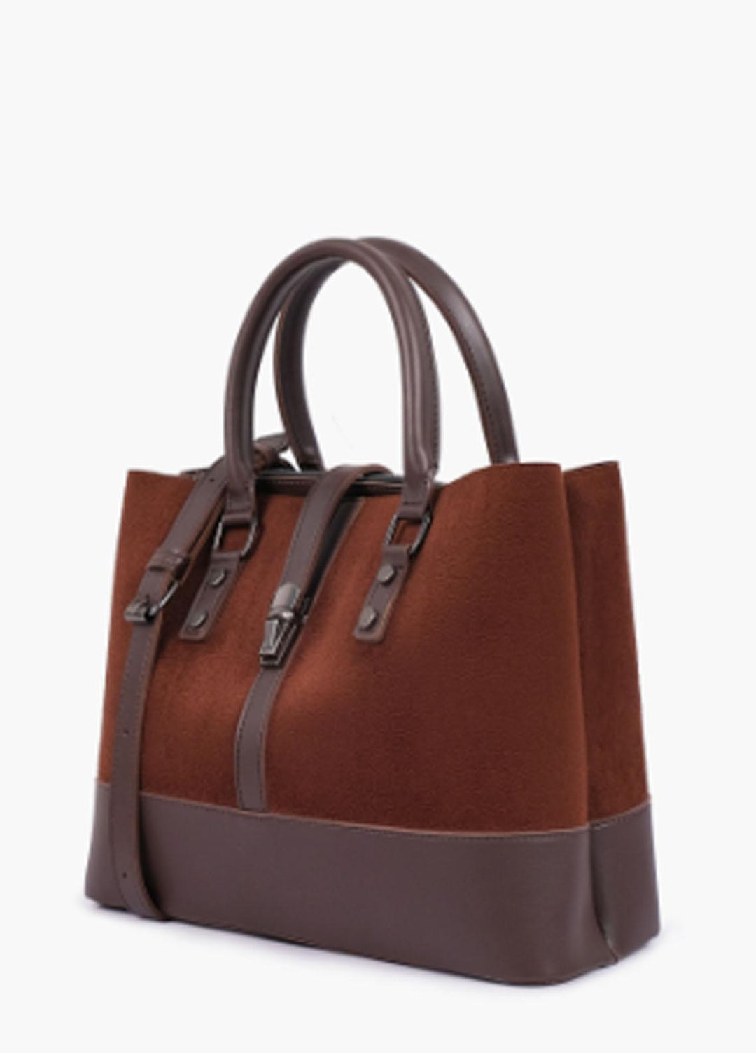 RTW Creation Shoulder Bag Mcs-02 Dark Brown Suede Multi-Compartment Shoulder Bag - Women Shoulder Bags