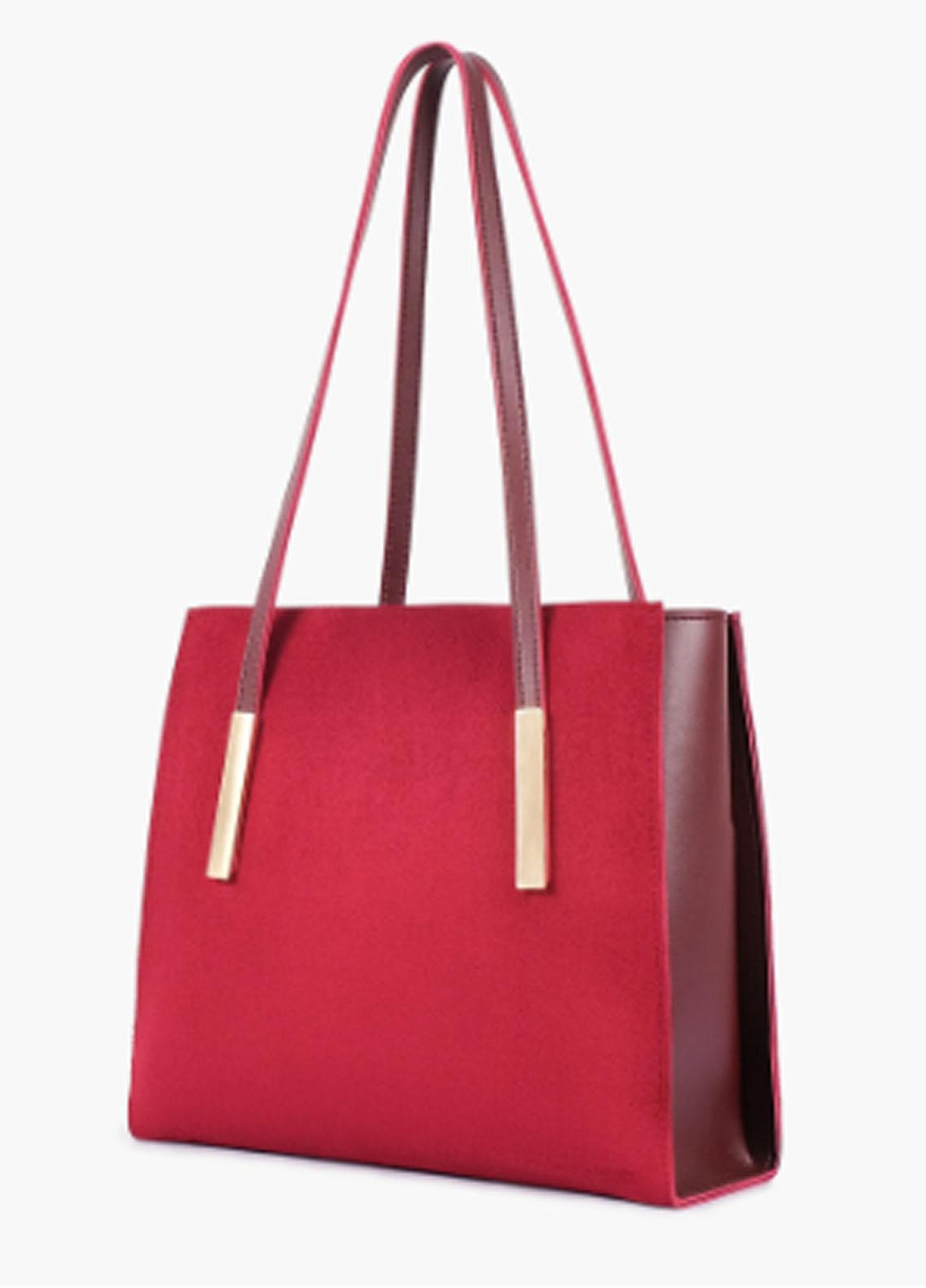 RTW Creation Shoulder Bag Zsb-01 Burgundy Suede Zipper Shoulder Bag With Long Handle - Women Shoulder Bags