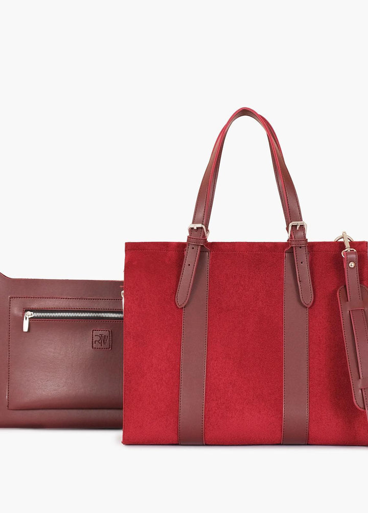 RTW Creation    Laptop Bag TRW23LB LBP-05 Burgundy suede laptop bag with sleeve - Women Laptop Bags