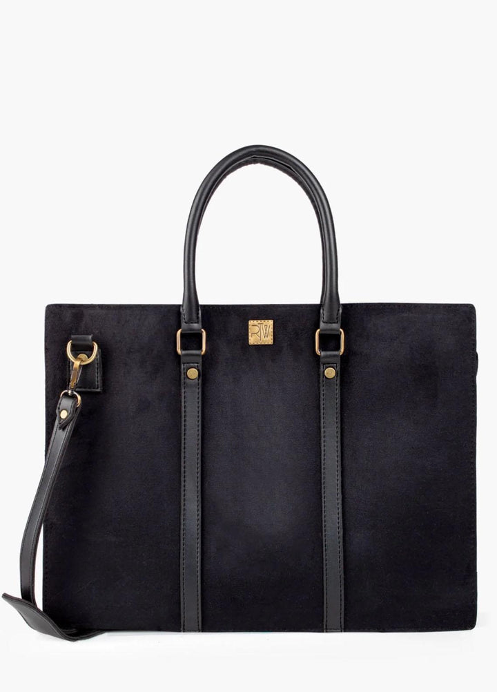RTW Creation    Laptop Bag TRW23LB DLB-02 Black suede laptop bag - Women Laptop Bags