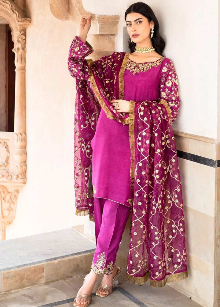 Ruhani by Muraad Embroidered Raw Silk Suit Unstitched 3 Piece MU24R Zeba - Formal Collection