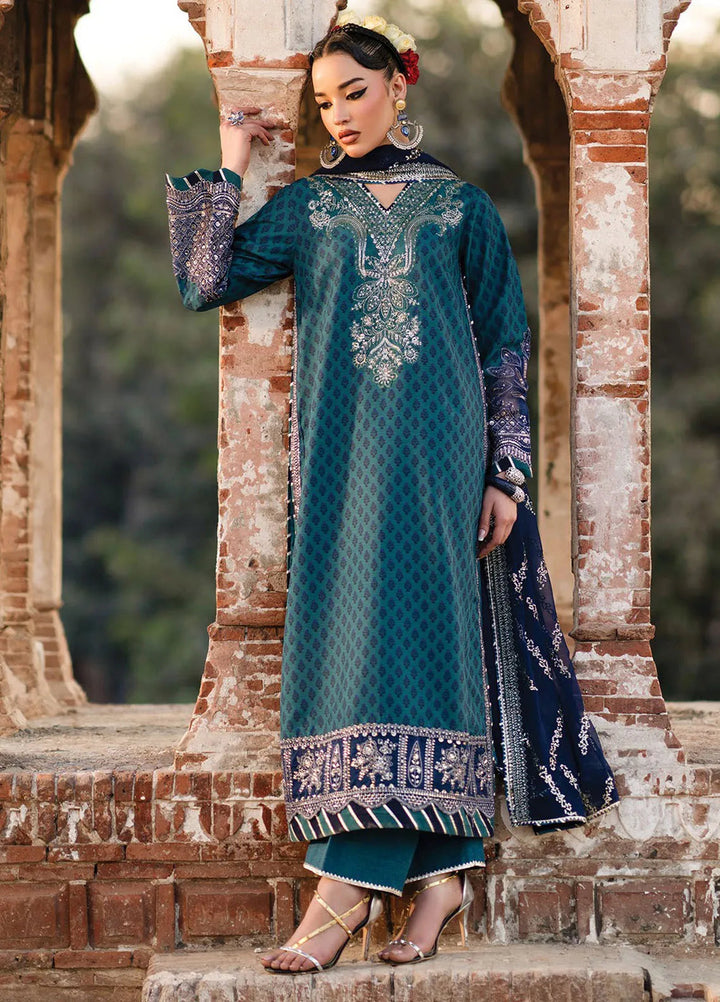 Rumi by Xenia Embroidered Raw Silk Suit Unstitched 3 Piece XE25RF D-09 Malika A - Formals Collection