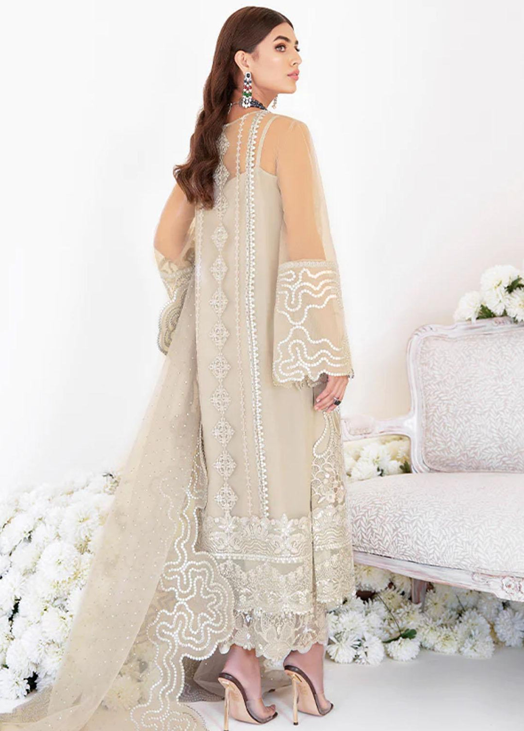 Fleur By Serene Premium Embroidered Net Suits Unstitched 3 Piece SP22F S-1061 MIQUELLA - Spring / Summer Collection