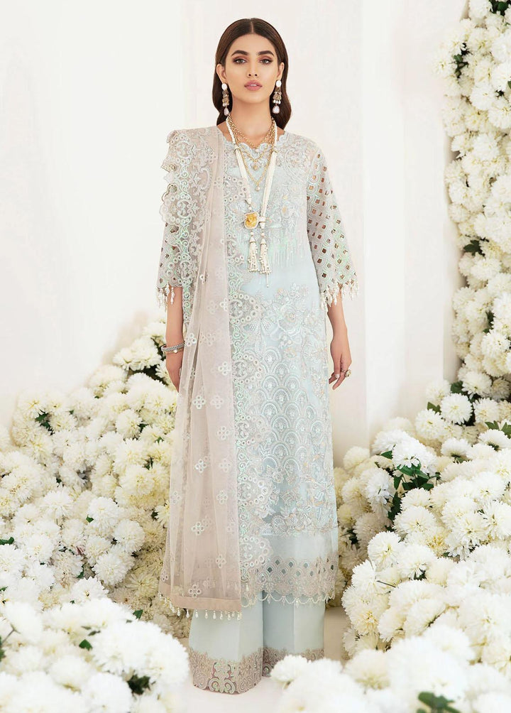 Fleur By Serene Premium Embroidered Chiffon Suits Unstitched 3 Piece SP22F S-1065 JADE VINE - Spring / Summer Collection