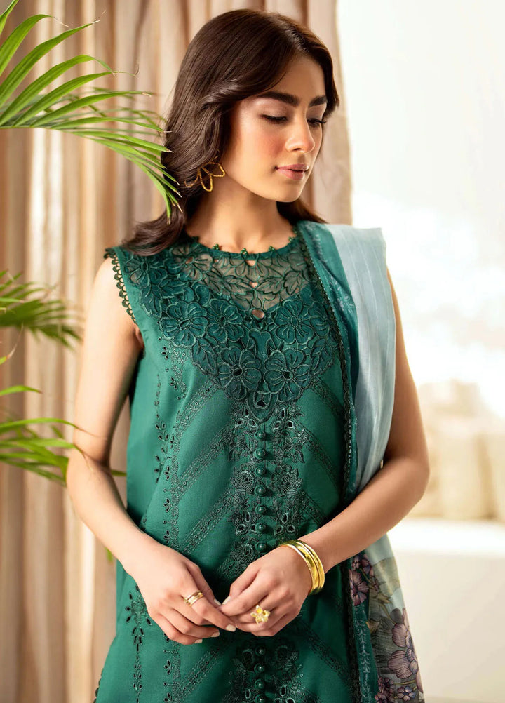 Saad Shaikh Embroidered Lawn Suit Unstitched 3 Piece SSK24E Petal - Festive Collection