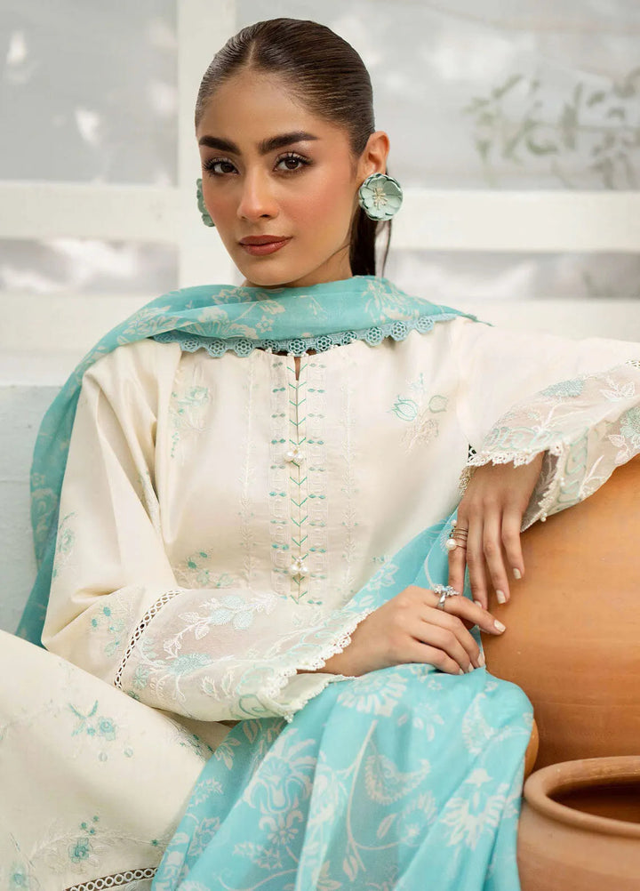 Saad Shaikh Embroidered Lawn Suit Unstitched 3 Piece SSK24E Zuruj - Festive Collection