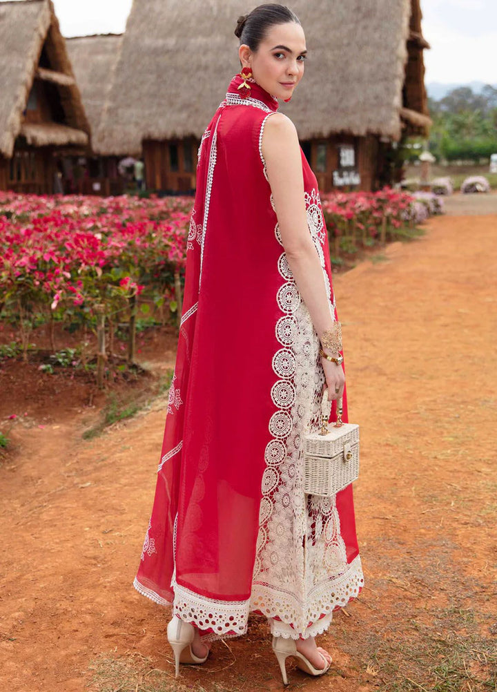 Sable Vogue Embroidered Lawn Suit Unstitched 3 Piece SV24LL SL-01-24 Carnelian - Luxury Summer Collection