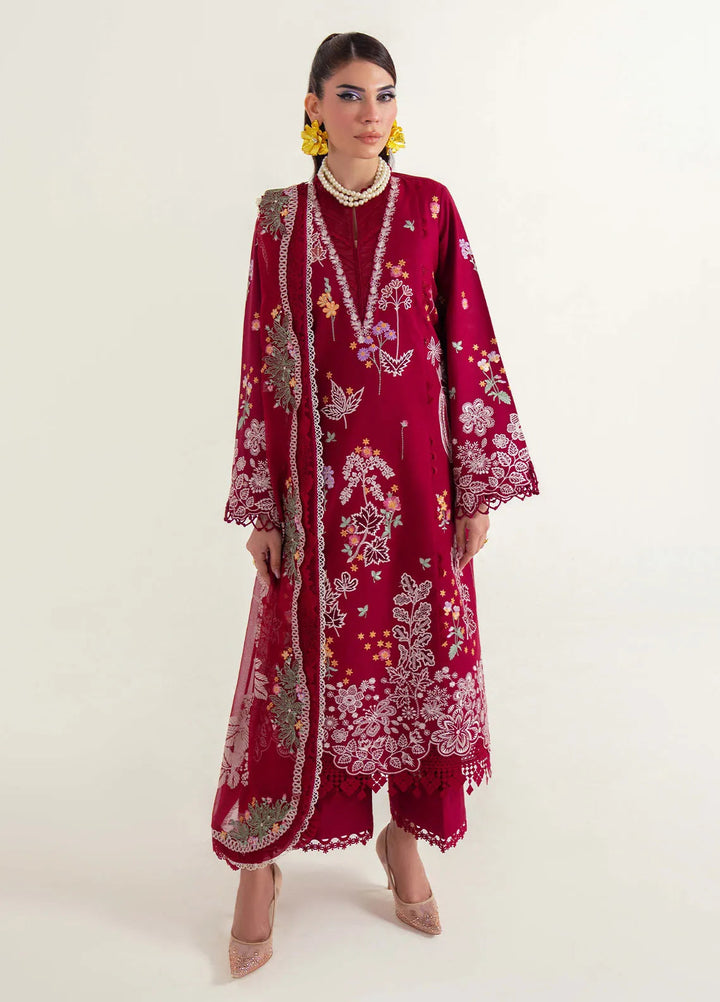 Sable Vogue Embroidered Lawn Suits Unstitched 3 Piece SV25LL SL-08 - Summer Collection