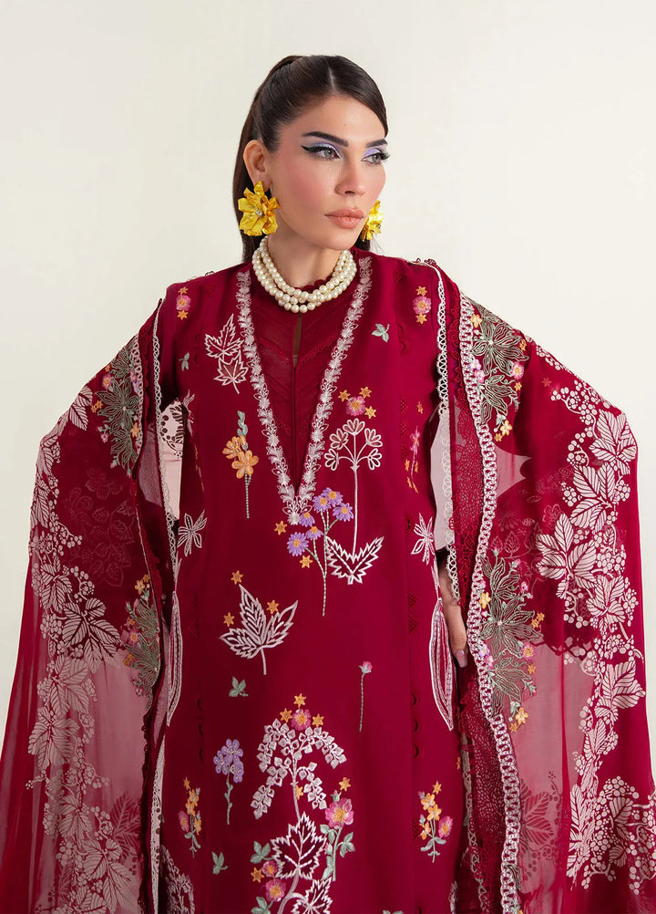 Sable Vogue Embroidered Lawn Suits Unstitched 3 Piece SV25LL SL-08 - Summer Collection