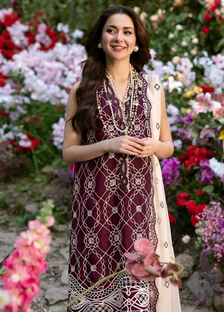 Sable Vogue Embroidered Organza Suit Unstitched 4 Piece SV25LF SL-02-25 - Luxury Collection